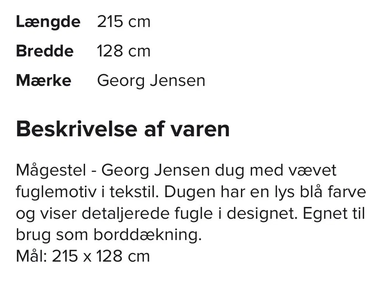 Billede 1 - Mågestels dug - lys blå