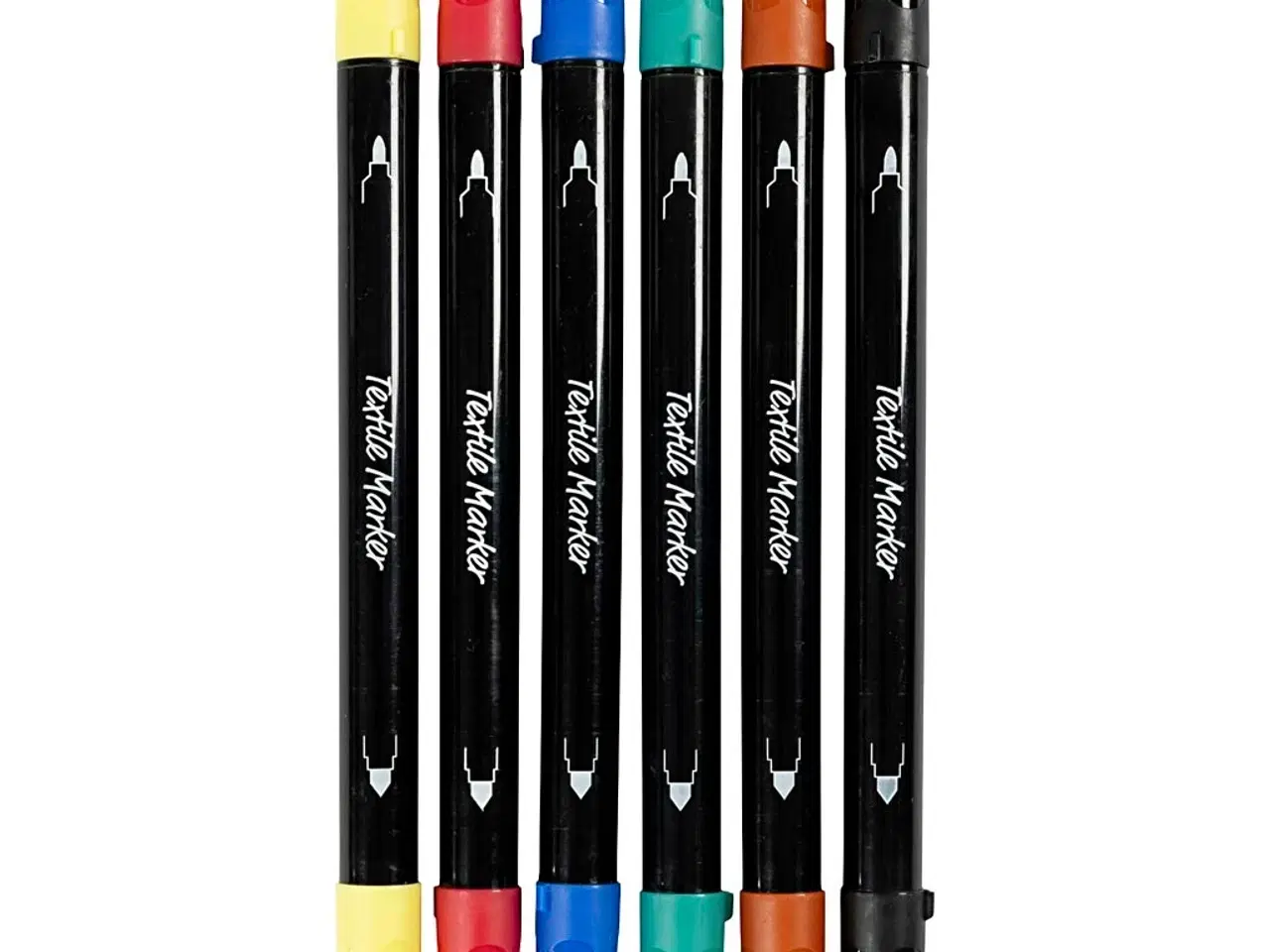 Billede 1 - Tekstiltusch, streg 2,3+3,6 mm, standardfarver, 6 stk./ 1 pk.