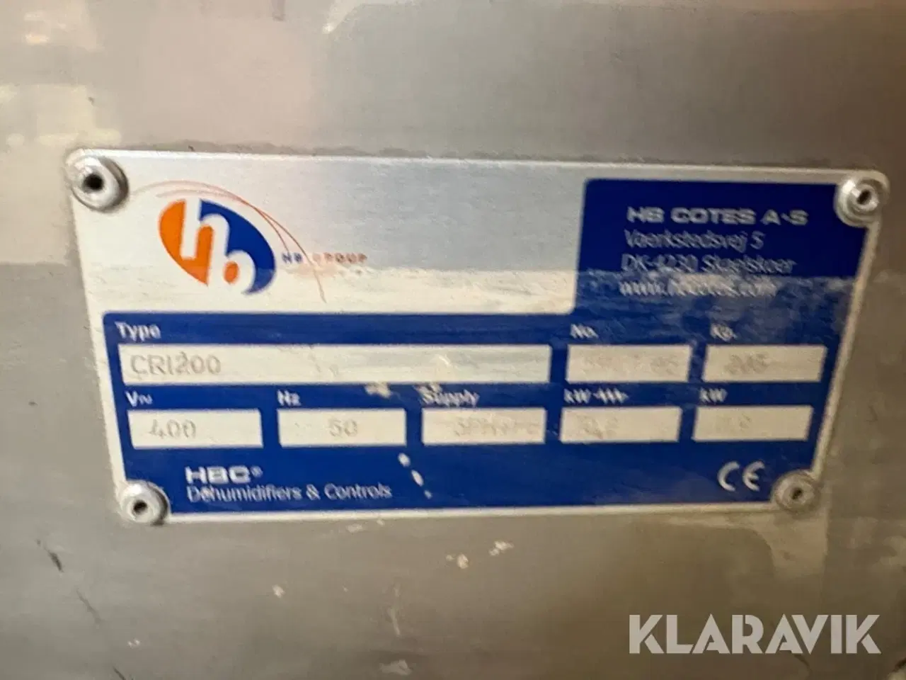 Billede 8 - Affugter HB Cotes A/S CRI200 med slanger