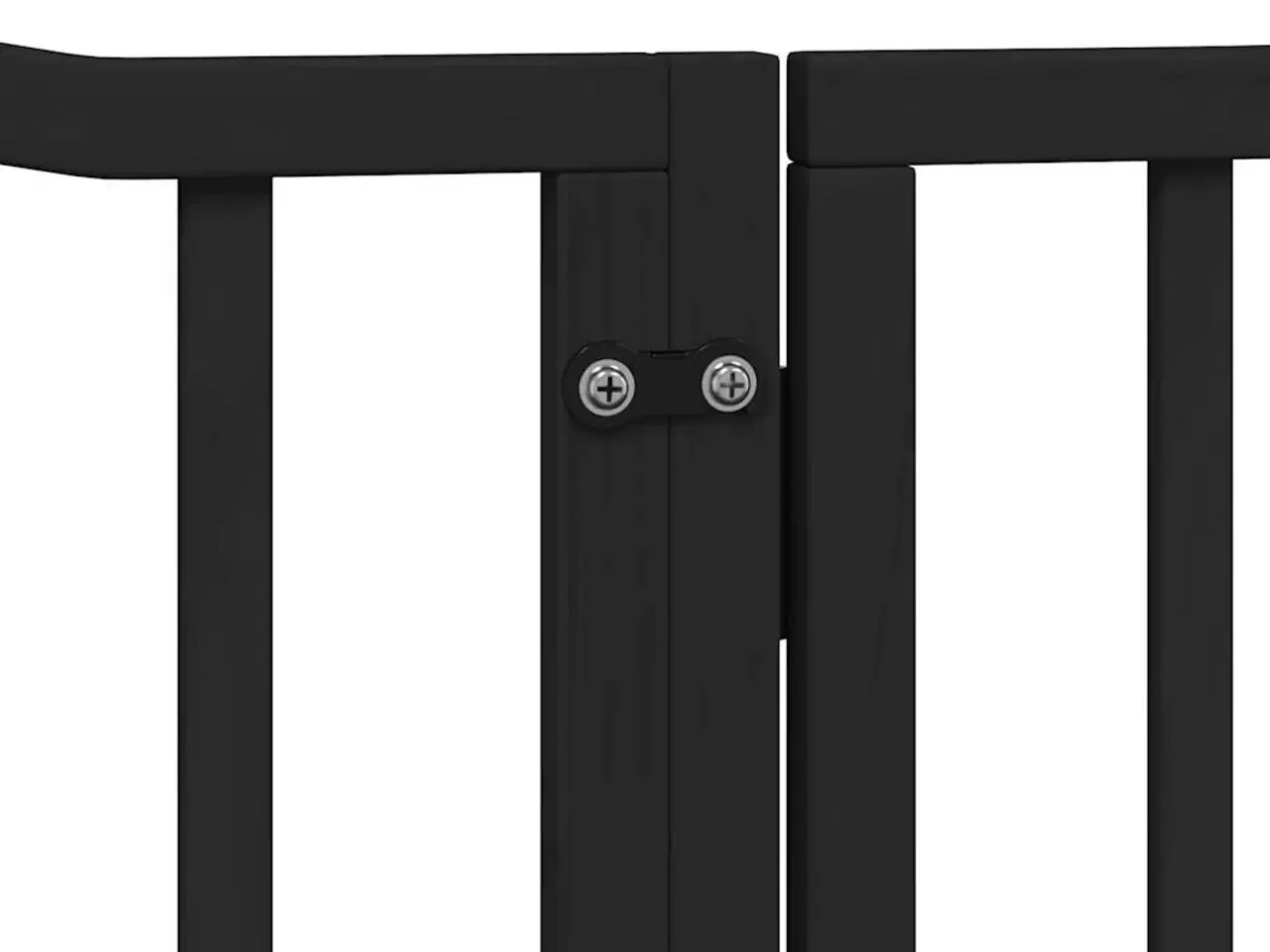 Billede 8 - Hundegitter med dør, foldbar, 4 paneler, sort, 320 cm, poppeltræ