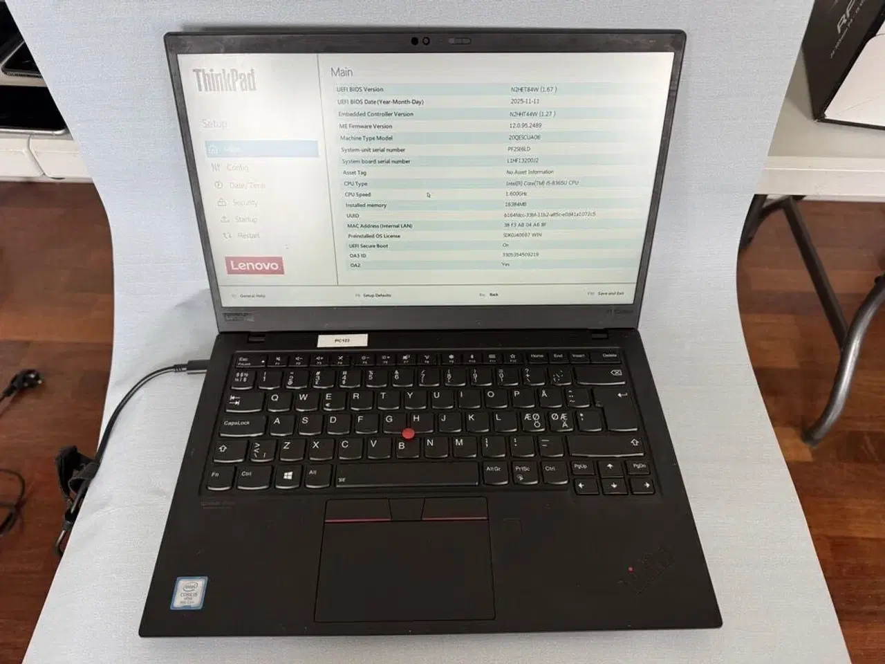 Billede 1 - Bærbar computer LENOVO X1 Carbon 7th gen.