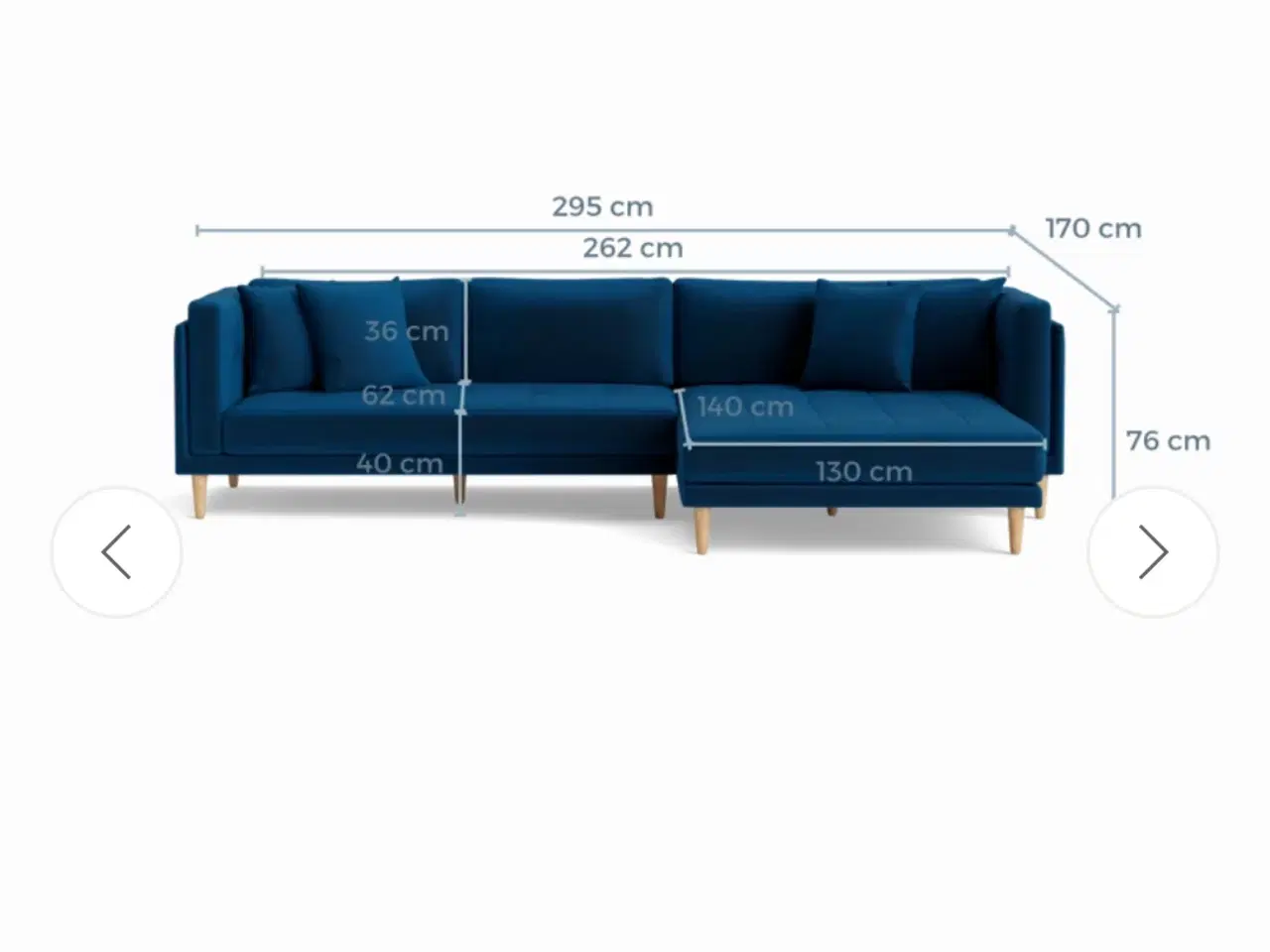 Billede 4 - Sofa i blå velour 