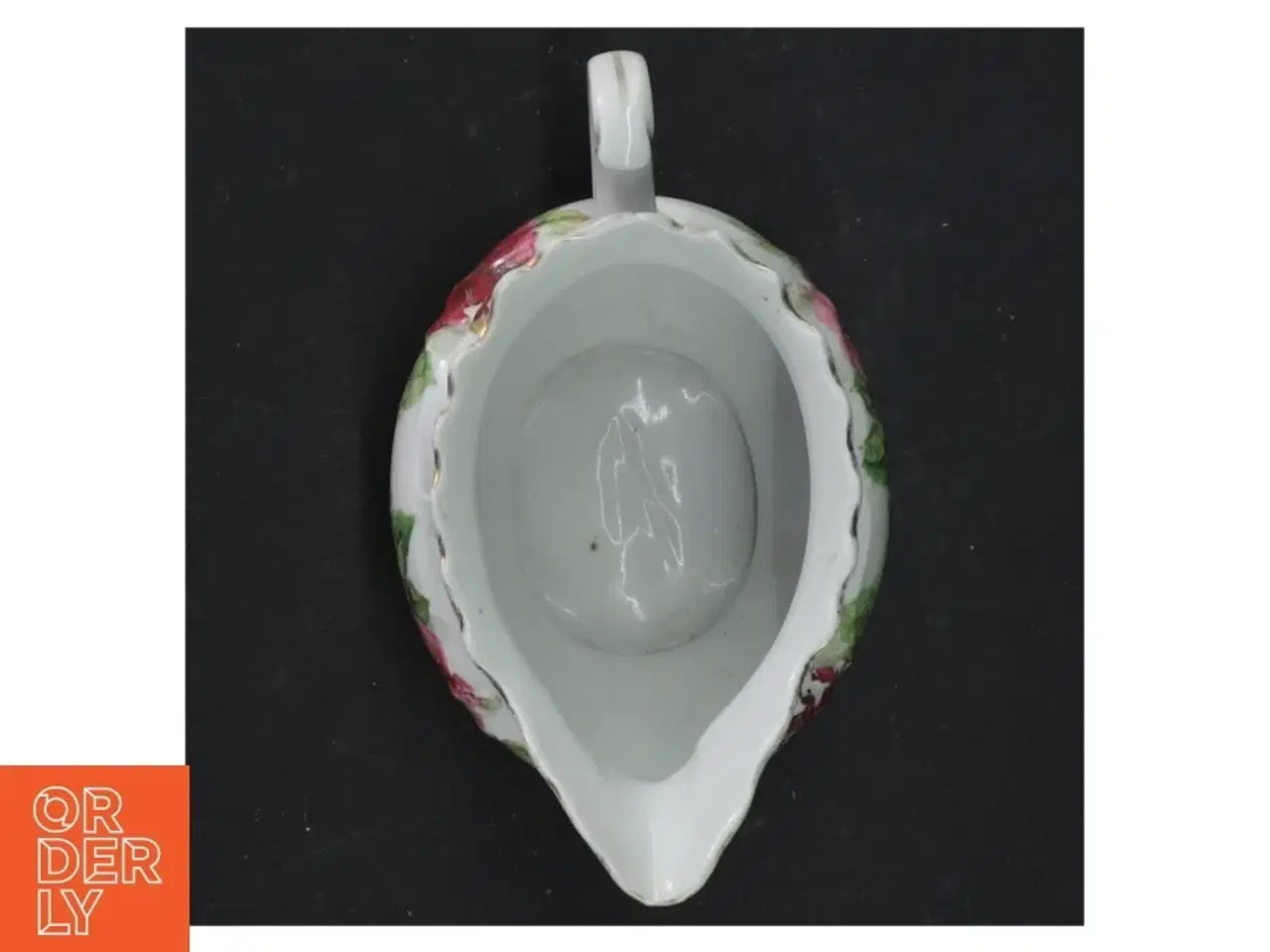 Billede 3 - Porcelæn flødekande med blomstermotiv (str. 18 x 7 cm)