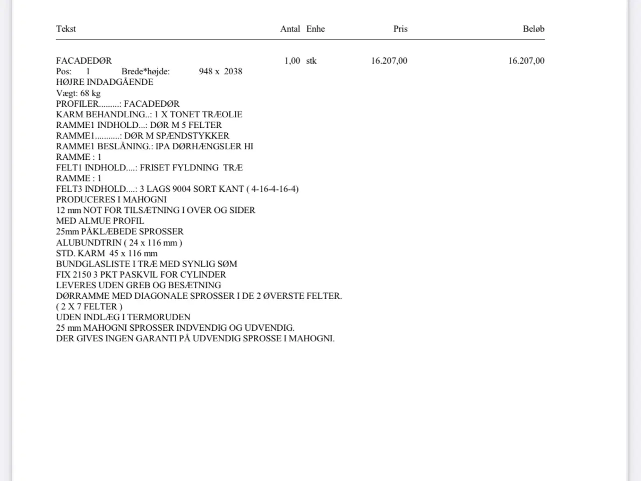 Billede 4 - Massiv ny kvalitets dør i Mahogni