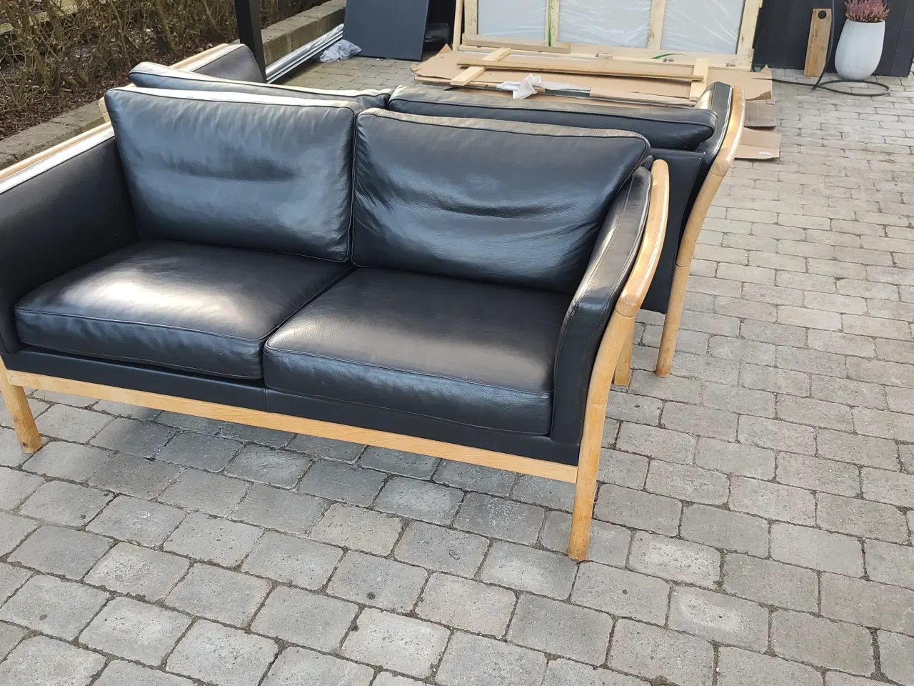 Billede 2 - Tremmesofaer med kvalitetslæder, 2+3