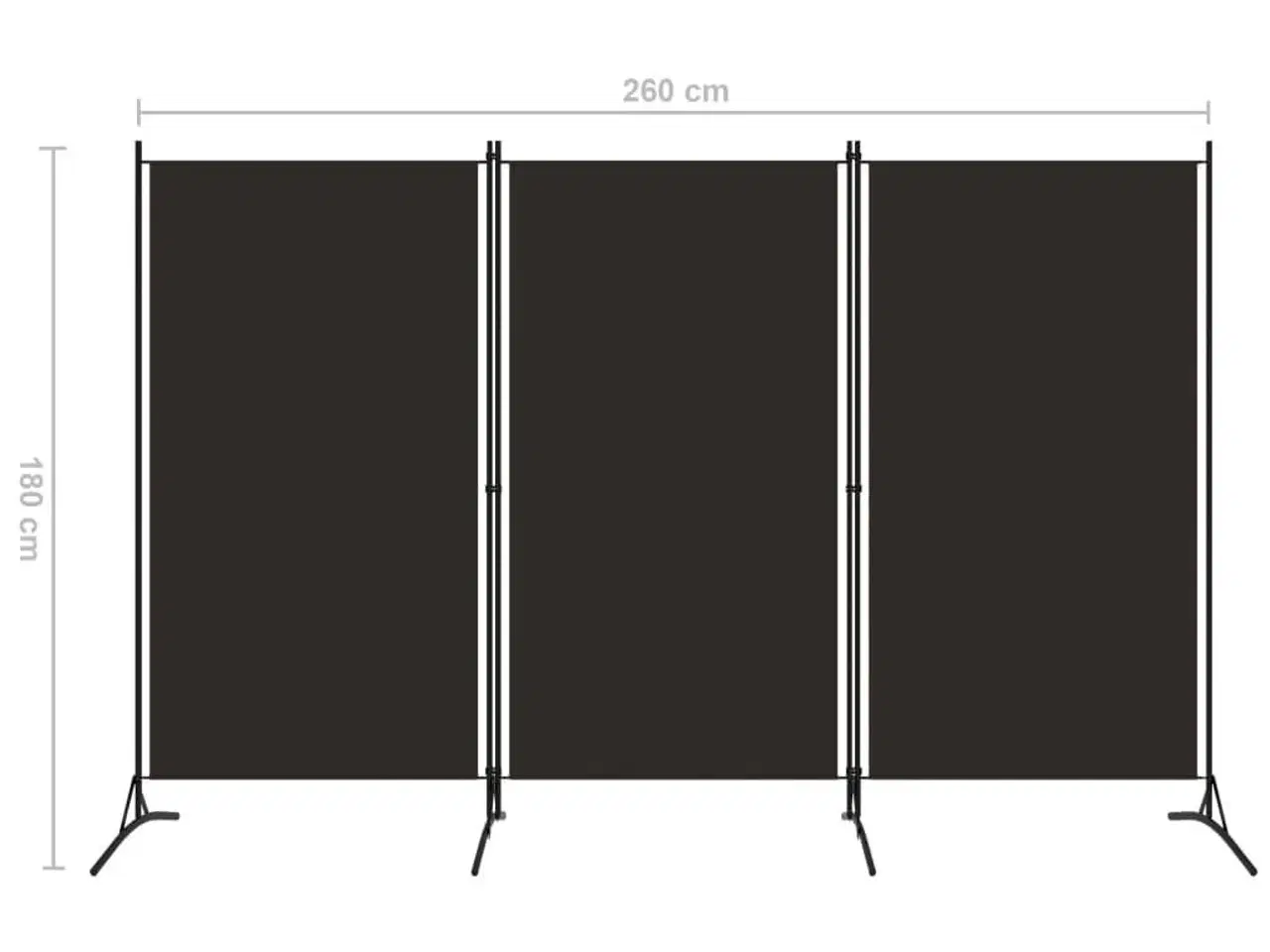 Billede 5 - 3-panels rumdeler 260 x 180 cm brun