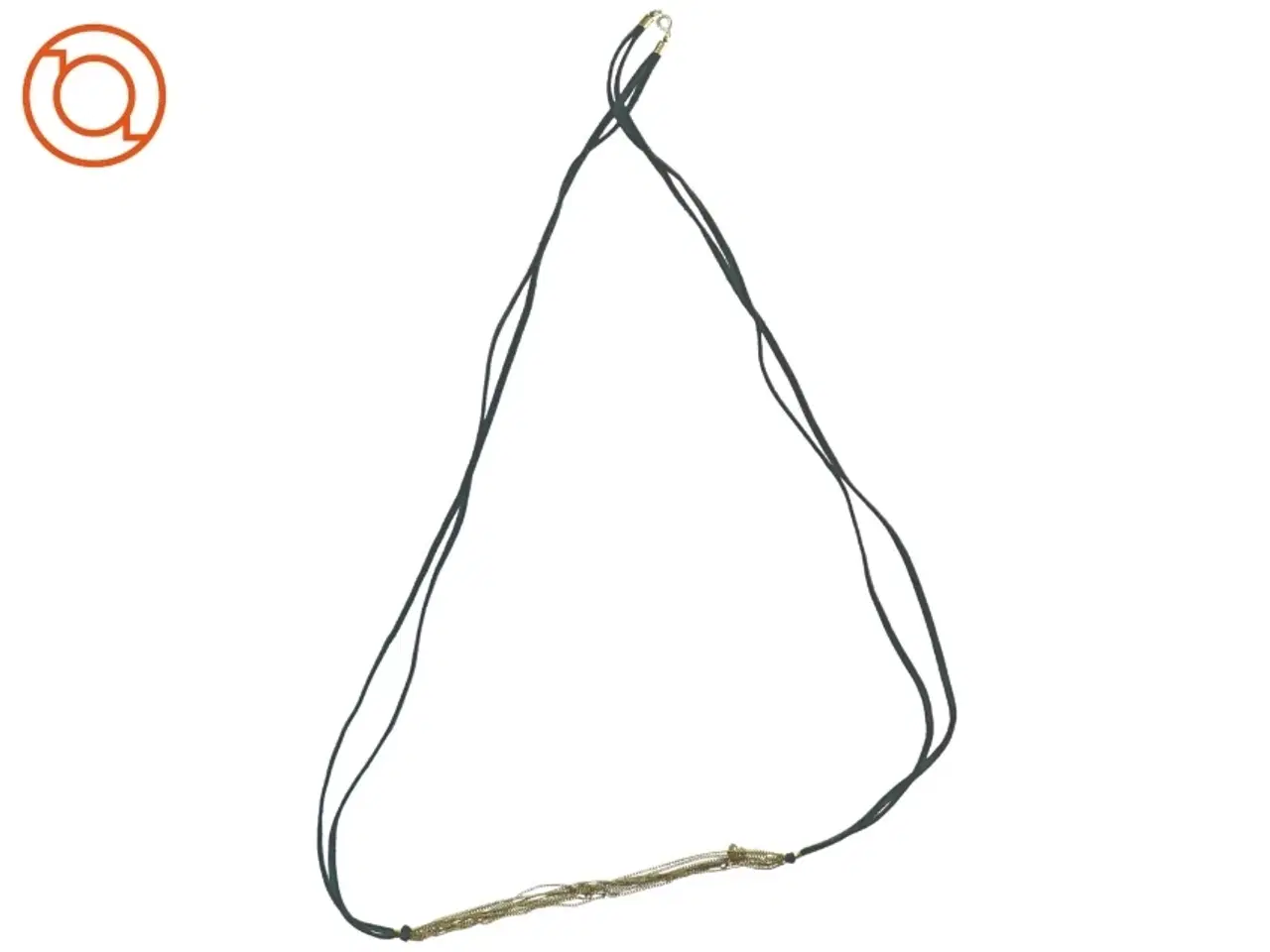 Billede 4 - Hals kæde i ruskind og guldkæder (str. 56 cm)