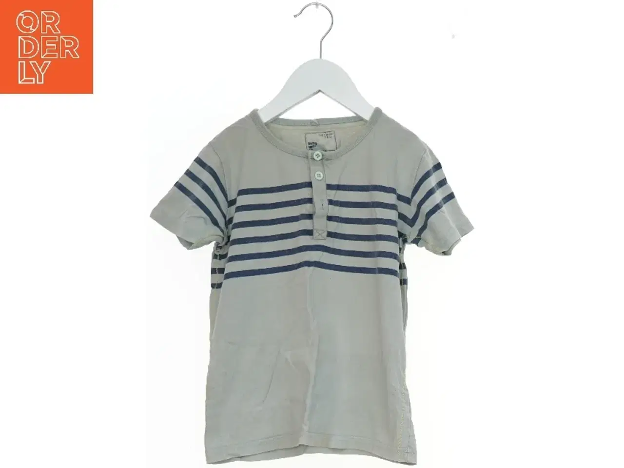 Billede 1 - T-shirt med striber og print fra Mads & Mette (str. 128)
