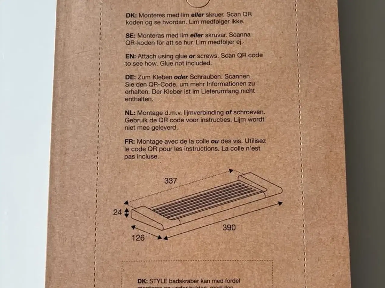 Billede 2 - Pressalit Style hylde, 39x12,6 cm, krom
