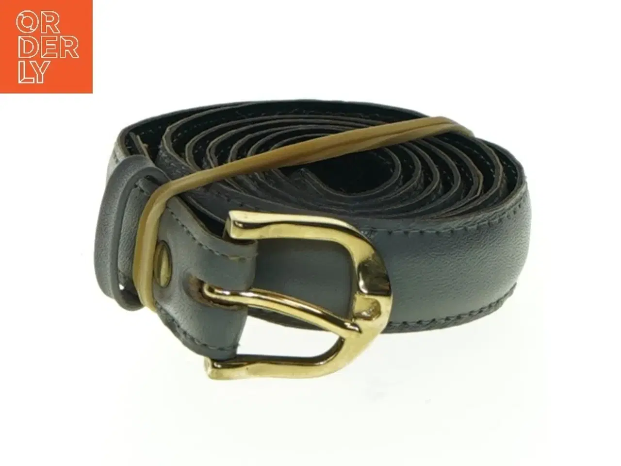 Billede 1 - Læderbælte (str. Længde. 90 cm. b. 2 cm)