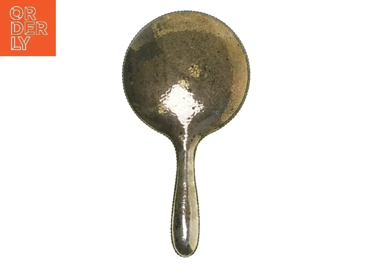 Billede 2 - Håndspejl i metal (str. Ø 15,5 cm længde 30 cm)