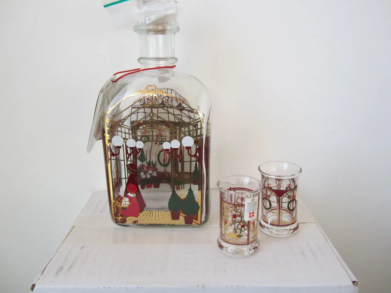 Billede 8 - 1995 Holmegaard juleflaske med 2 glas.
