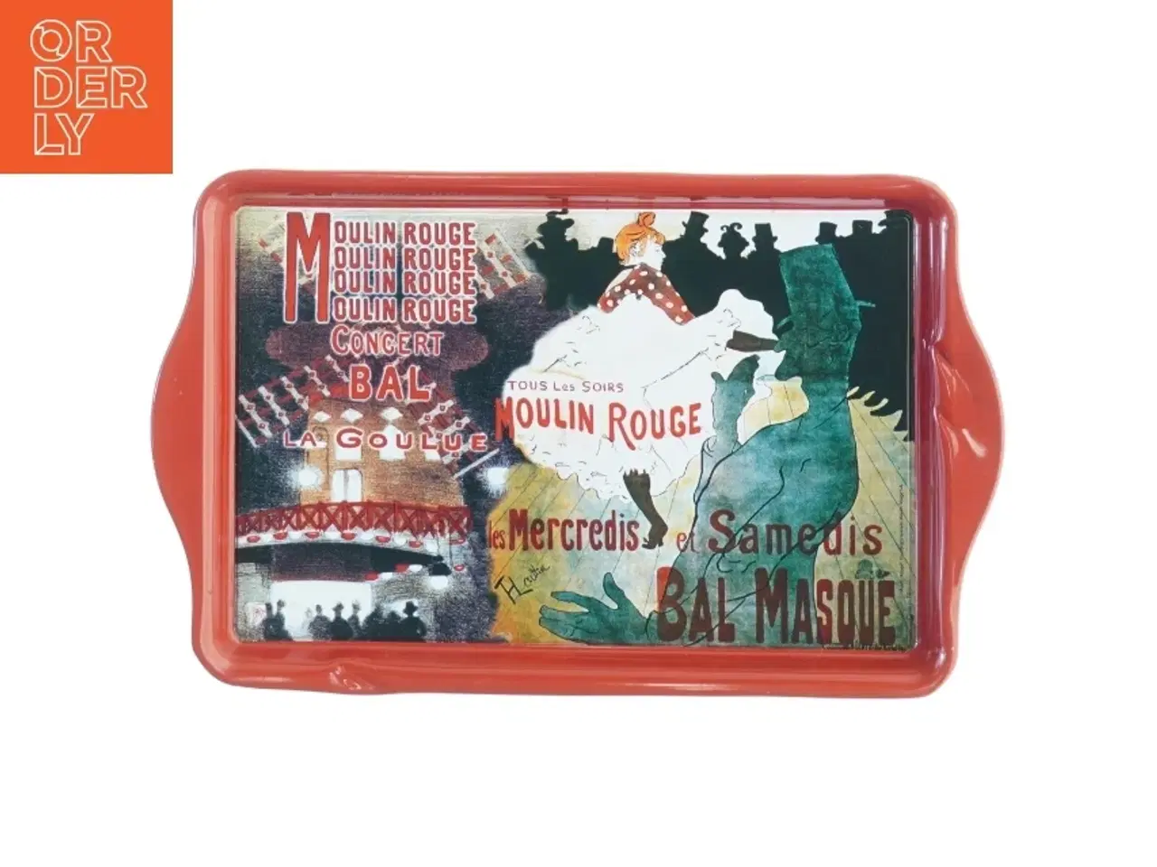 Billede 1 - Metallisk bakke med Moulin Rouge-motiv (str. 33 x 20 cm)