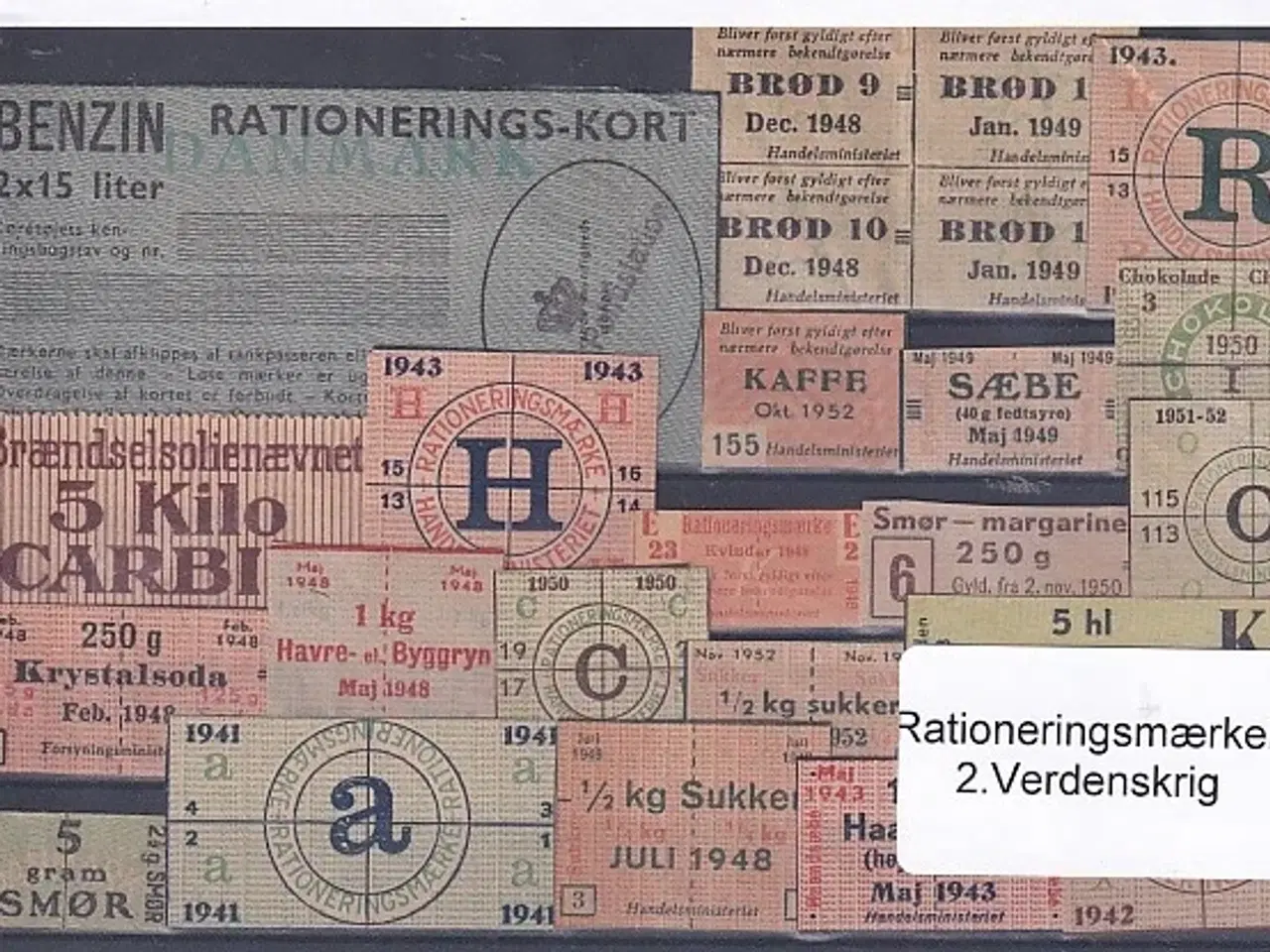 Billede 1 - Rationeringsmærker - 2. Verdenskrig