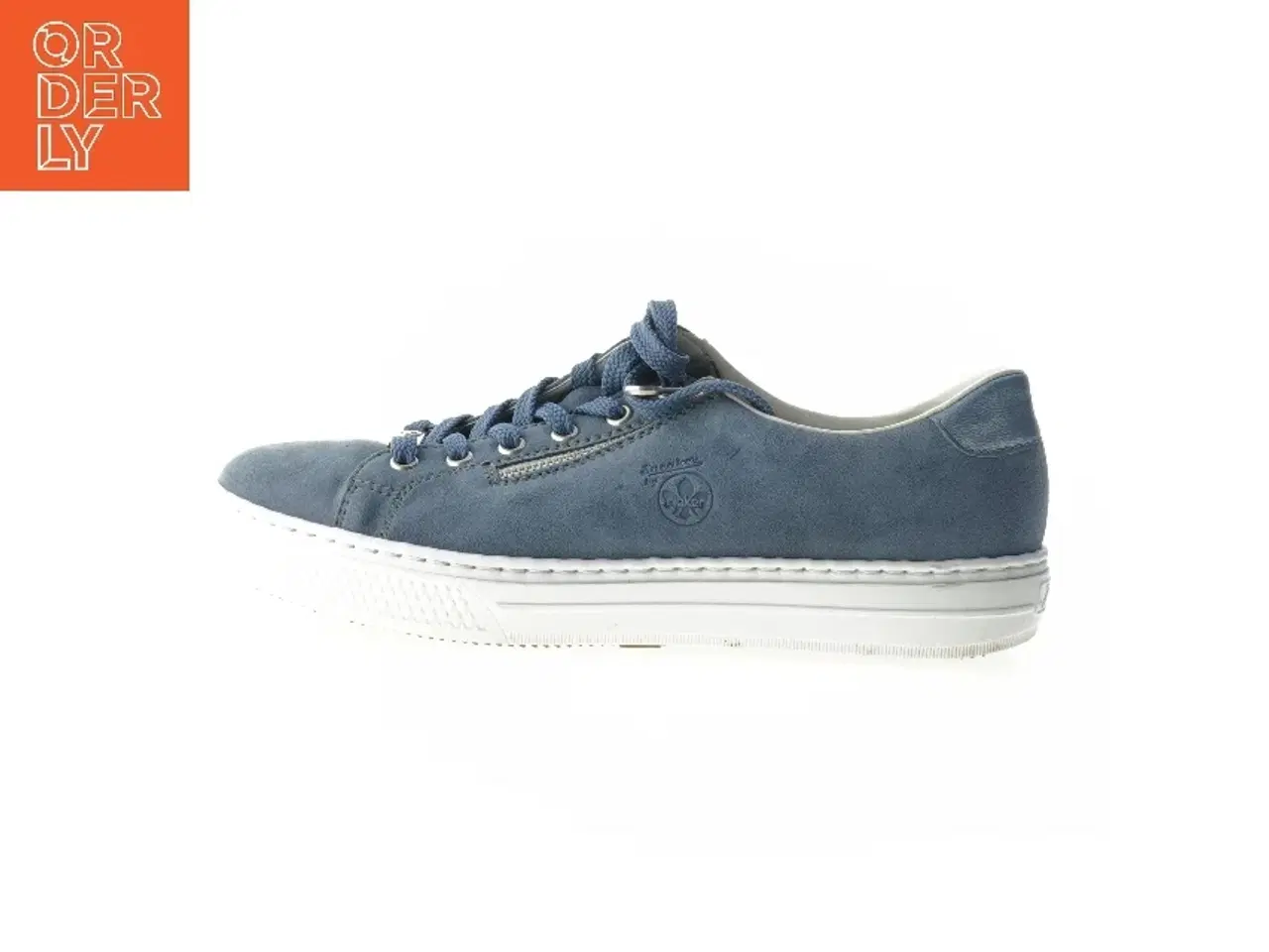 Billede 1 - Blå sneakers med snørebånd og lynlås fra Rieker (str. 42 )