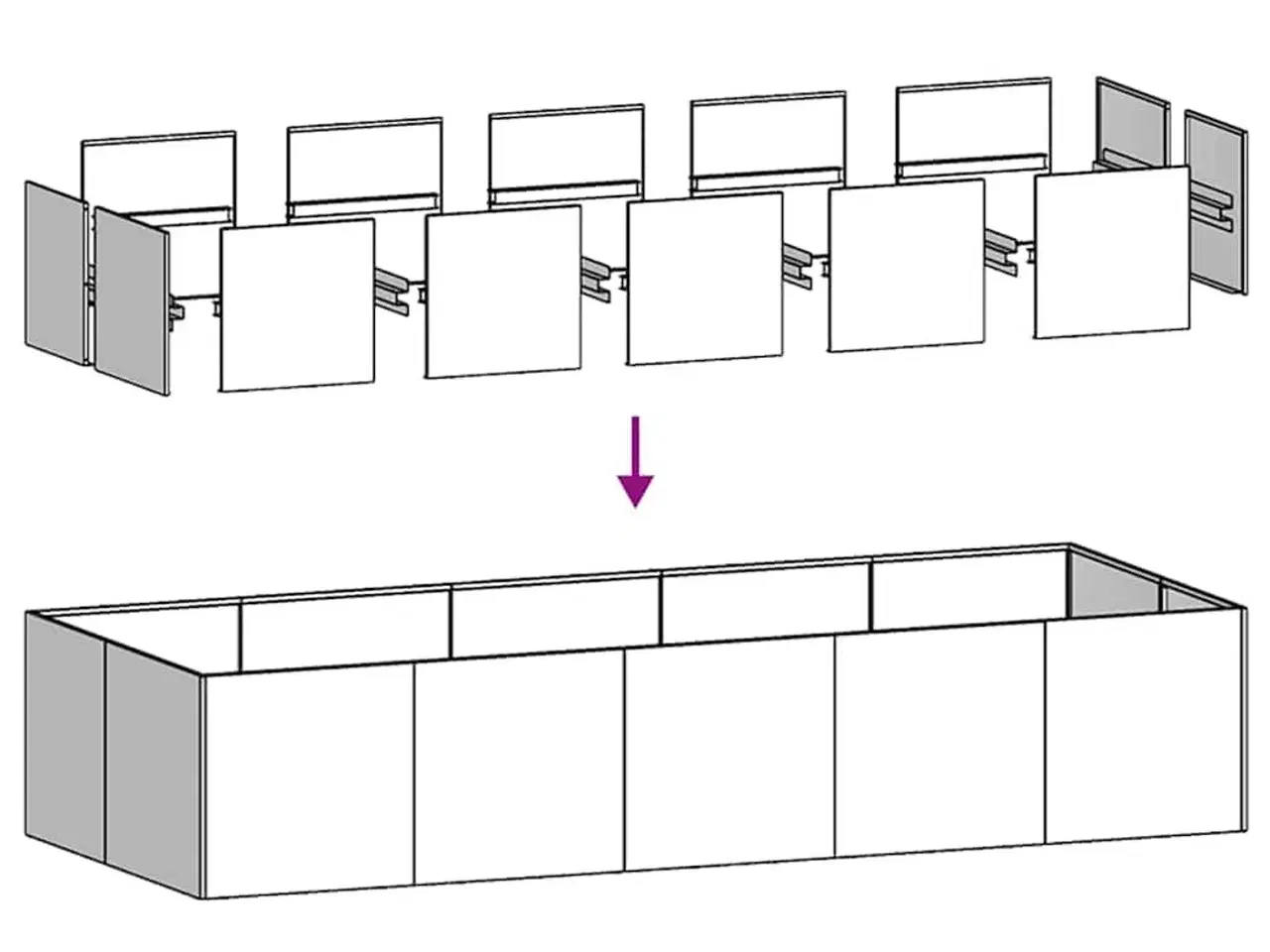 Billede 6 - Plantekasse 200x80x40 cm stål sort