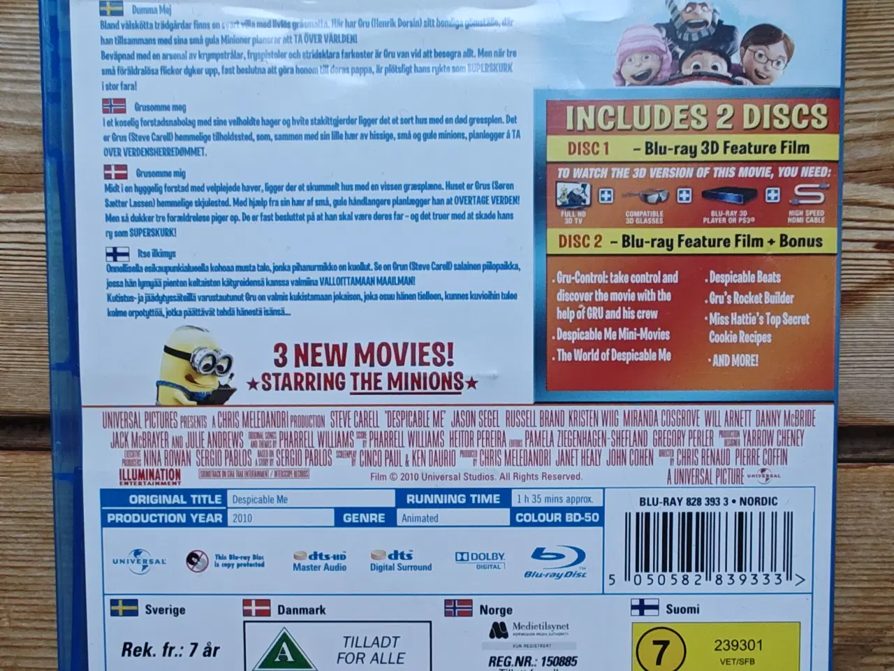 Billede 2 - Despicable Me Bluray 3D + Bluray - Minions