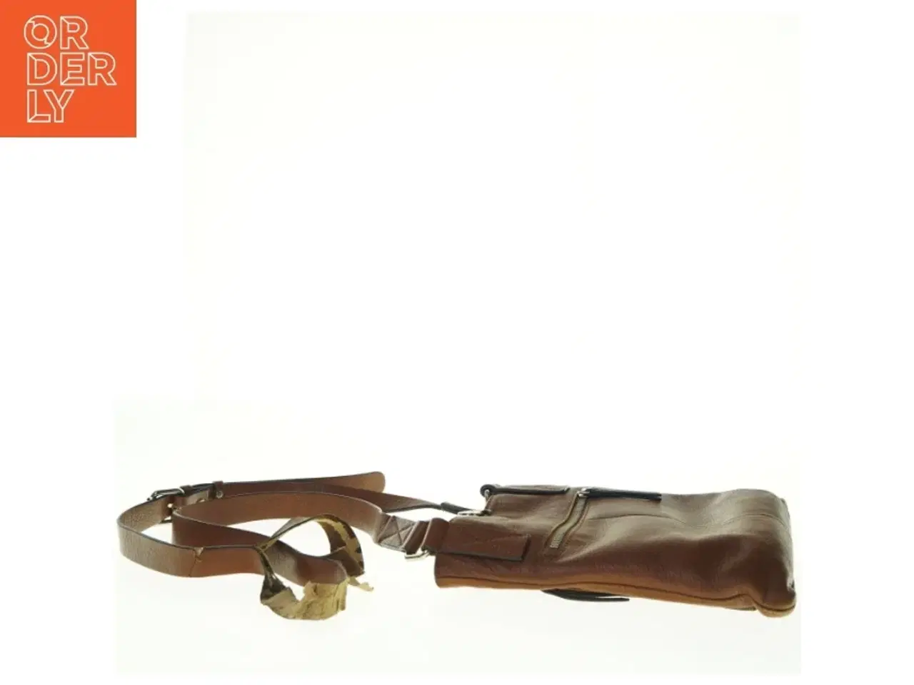 Billede 4 - Lædertaske med skulderrem fra Adax (str. 25 x 20 cm)