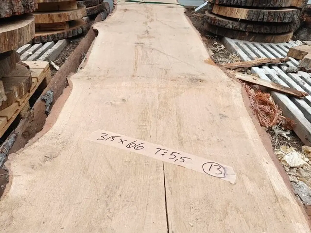 Billede 3 - 1 stk. Egetræsplanke str. 315 x 66 x 5,5