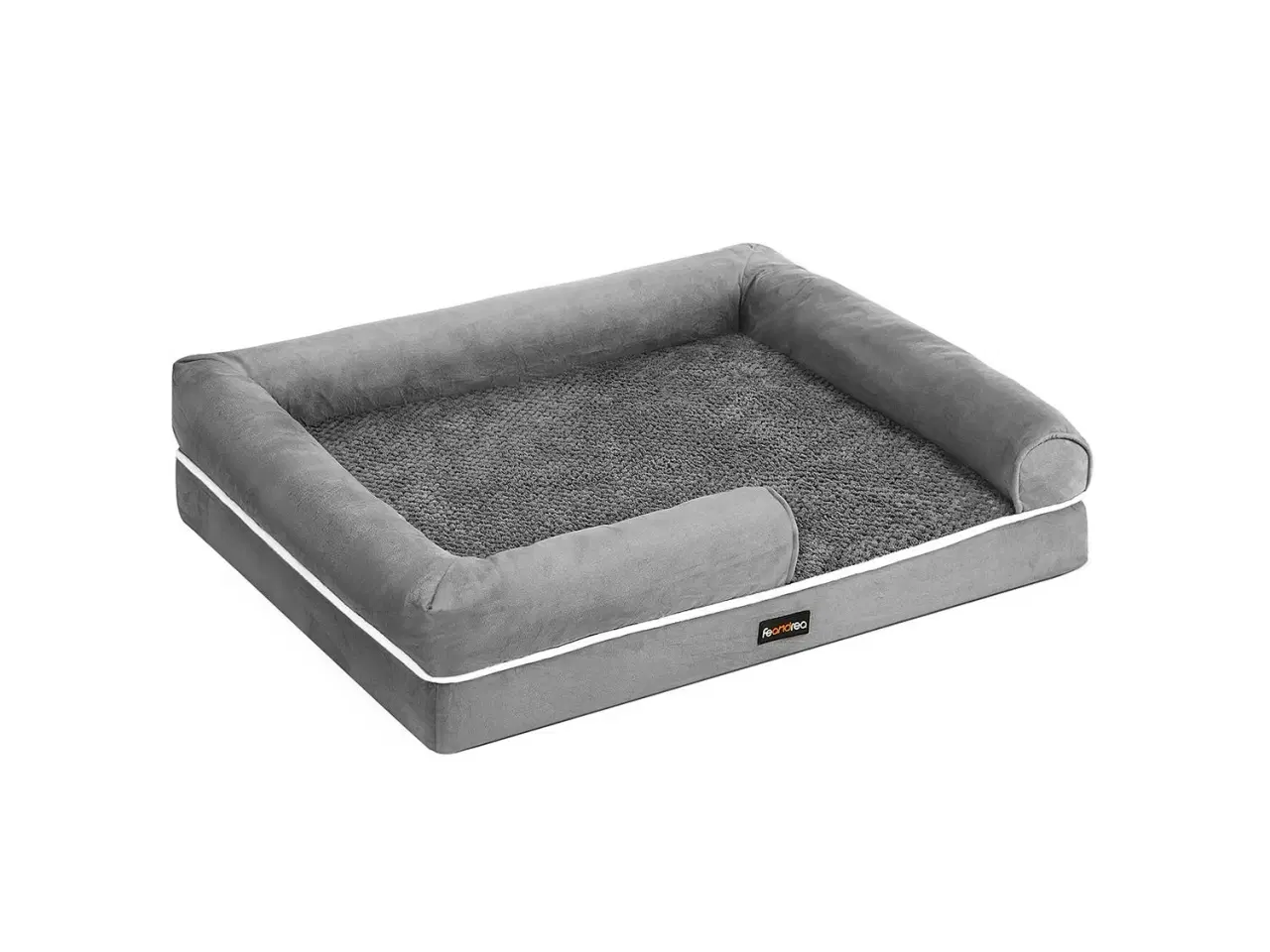Billede 1 - Ortopædisk hundeseng med kanter – vaskbar, skridsikker, grå 91×71 cm