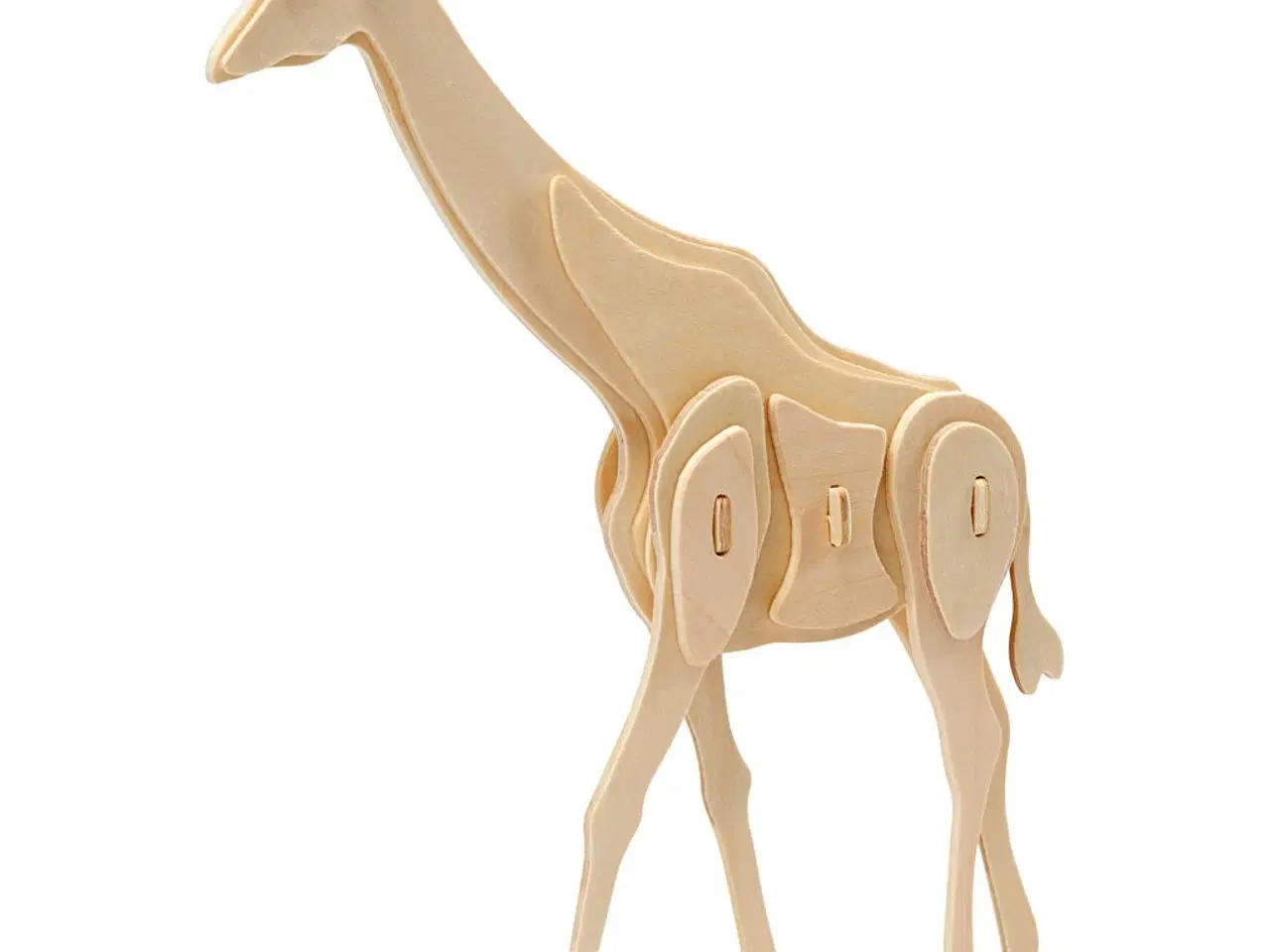 Billede 1 - 3D Konstruktionsfigur - Giraf i Lyst Træ, 20x4,2x25 cm