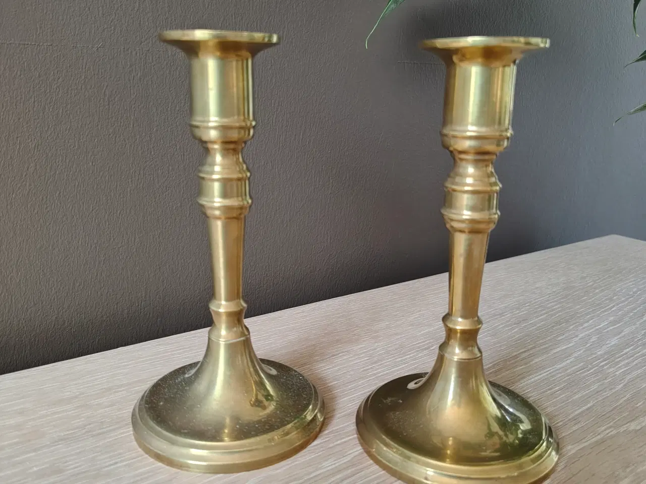 Billede 3 - Flotte messing lysestager