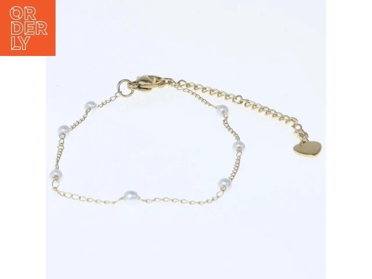 Billede 1 - Guldkæde med perler (str. Ø 9 cm)