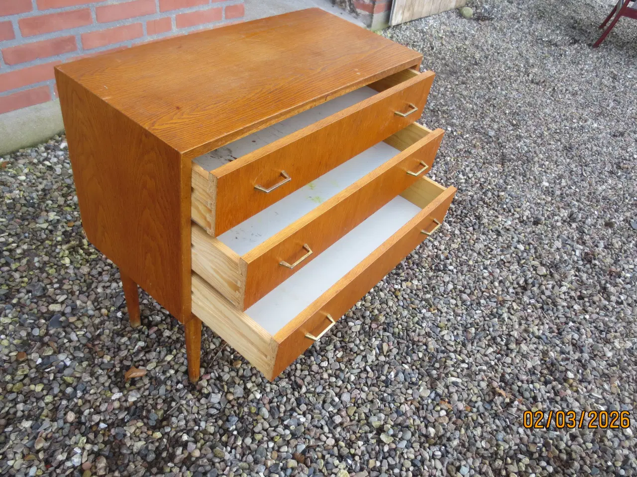 Billede 5 - 1 stk Teak Kommode med 3 skuffer