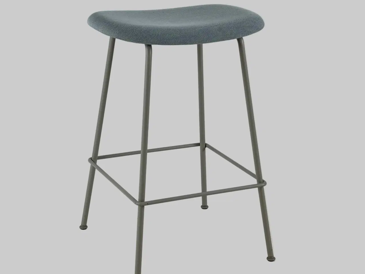 Billede 1 - Muuto Fiber Barstol – Blå/Gråt Stel SH 67cm