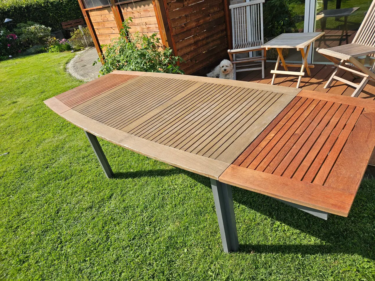 Billede 4 - Havebord i træ med alustel