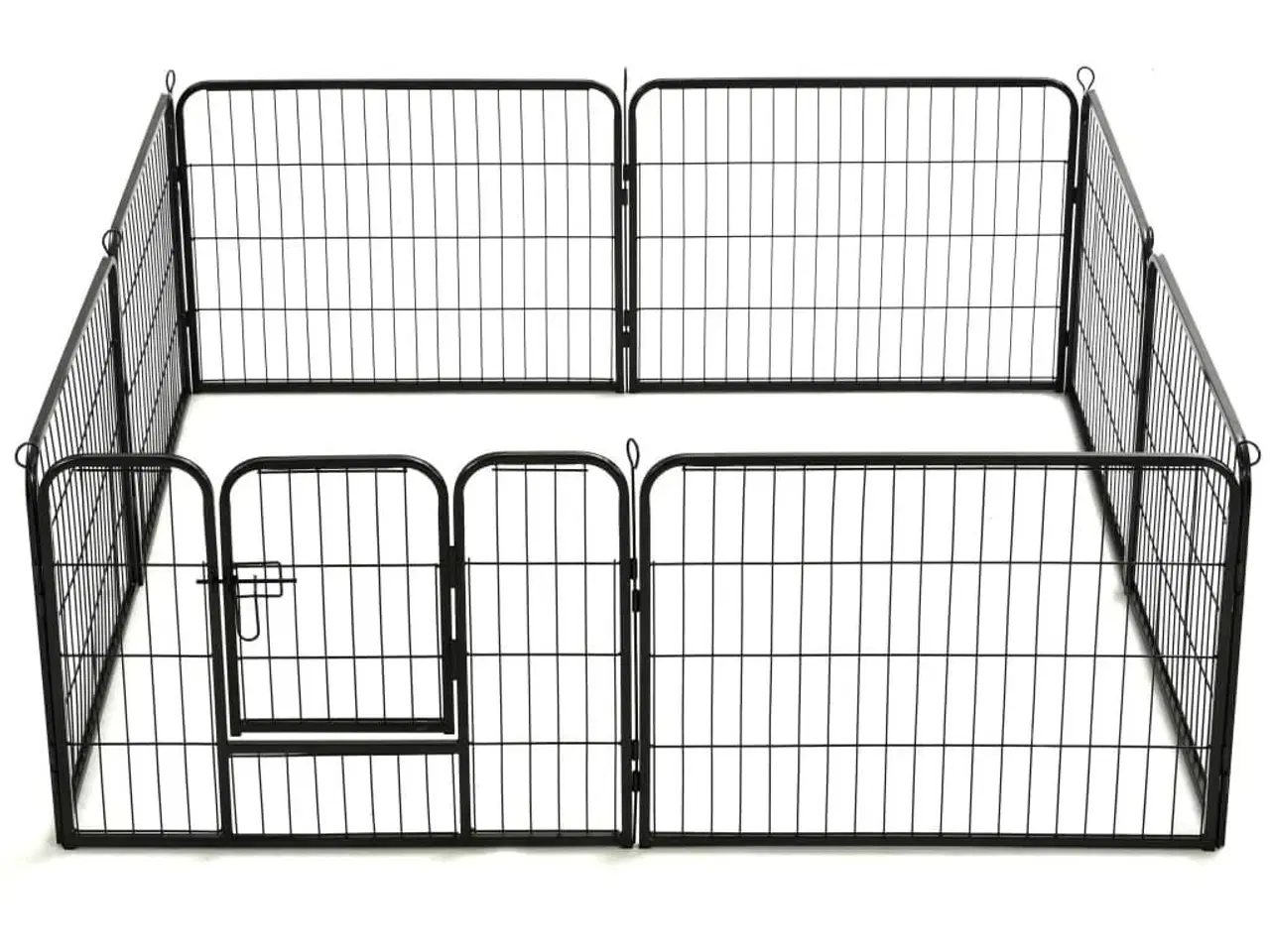 Billede 6 - Løbegård til hunde 8 paneler stål 60 x 80 sort