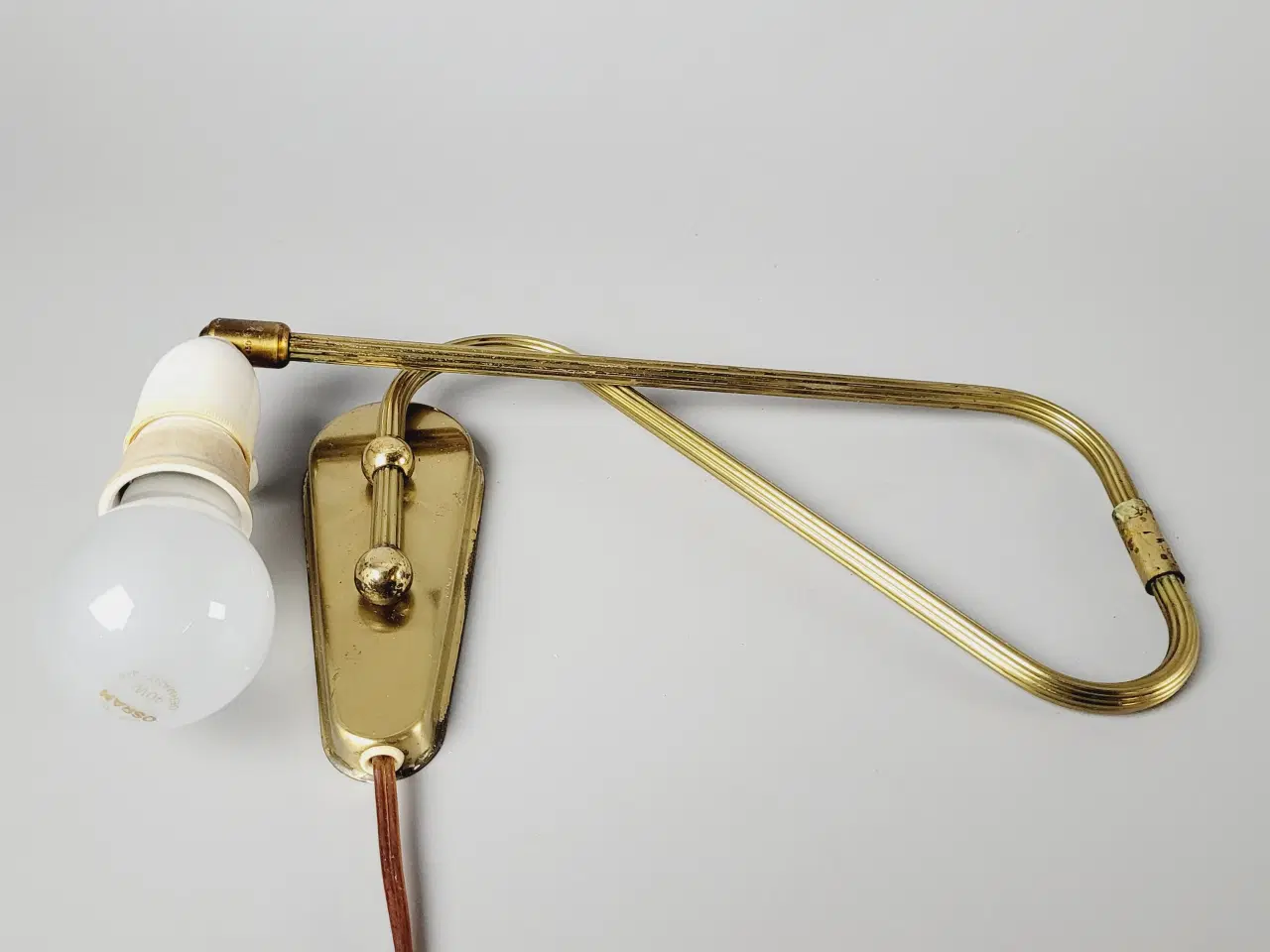 Billede 4 - ⭐️· Vintage Væglampe / Udtrækslampe Massiv Messing