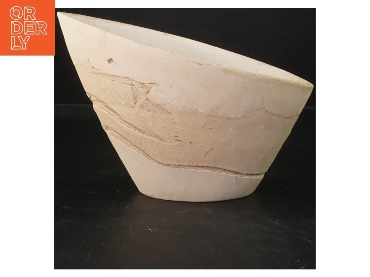 Billede 1 - Keramisk skål med tekstur (str. 25x10 cm)