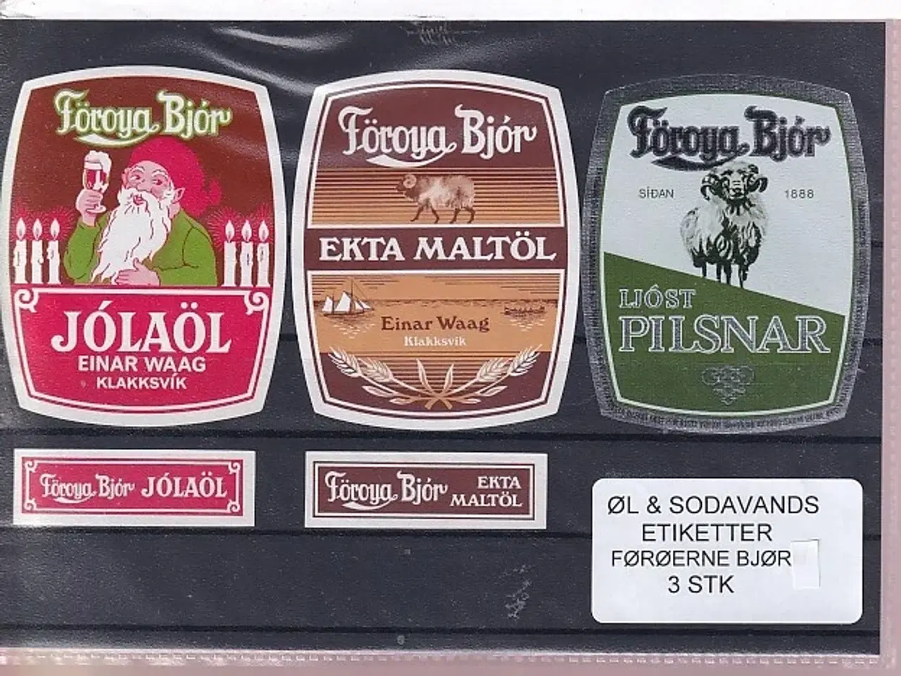 Billede 1 - Øl og Sodavands Etiketter - Færøerne Bjørn - 3 Stk.