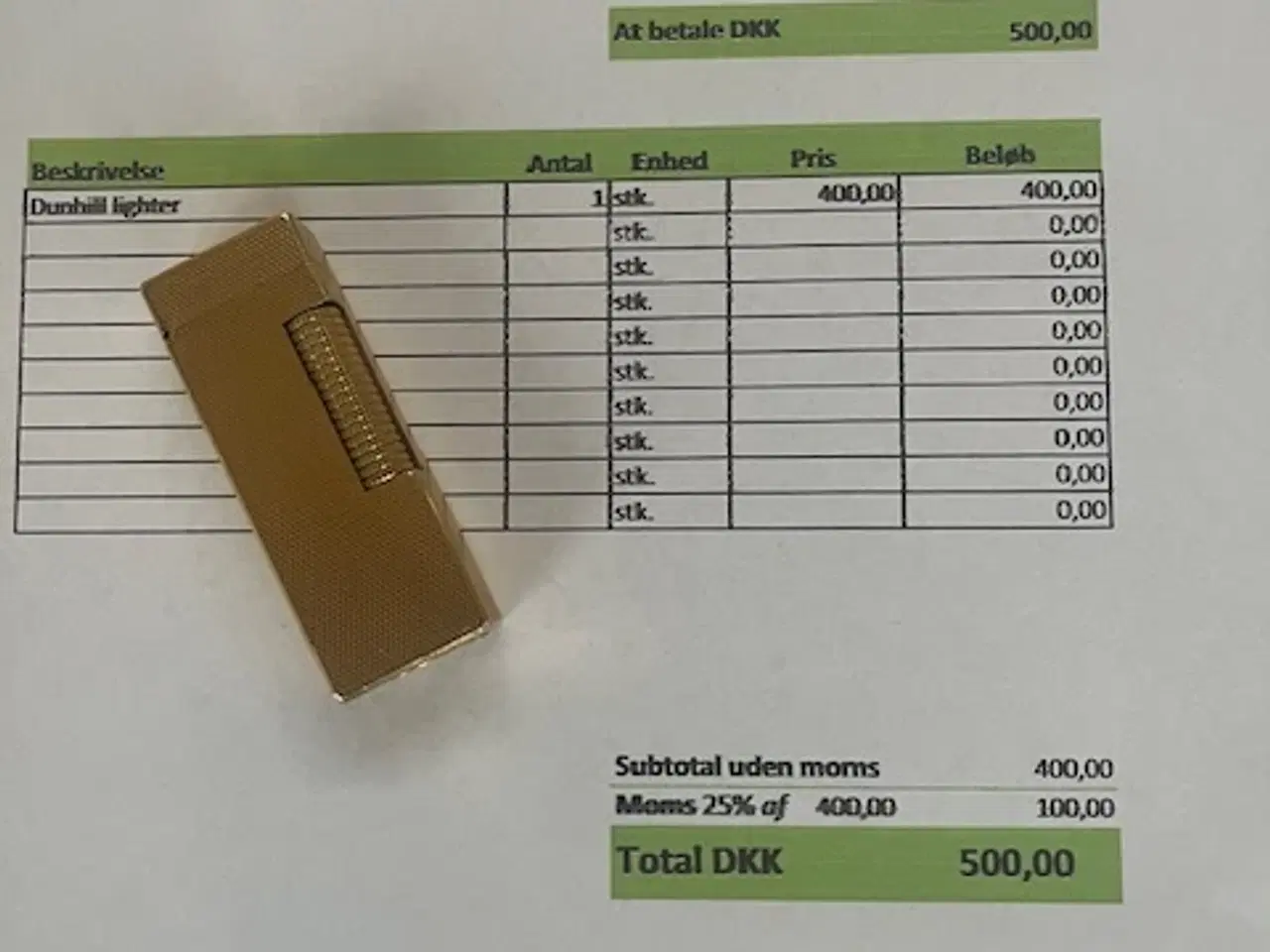 Billede 1 - Dunhill ligther er gjort i stand se kvittering