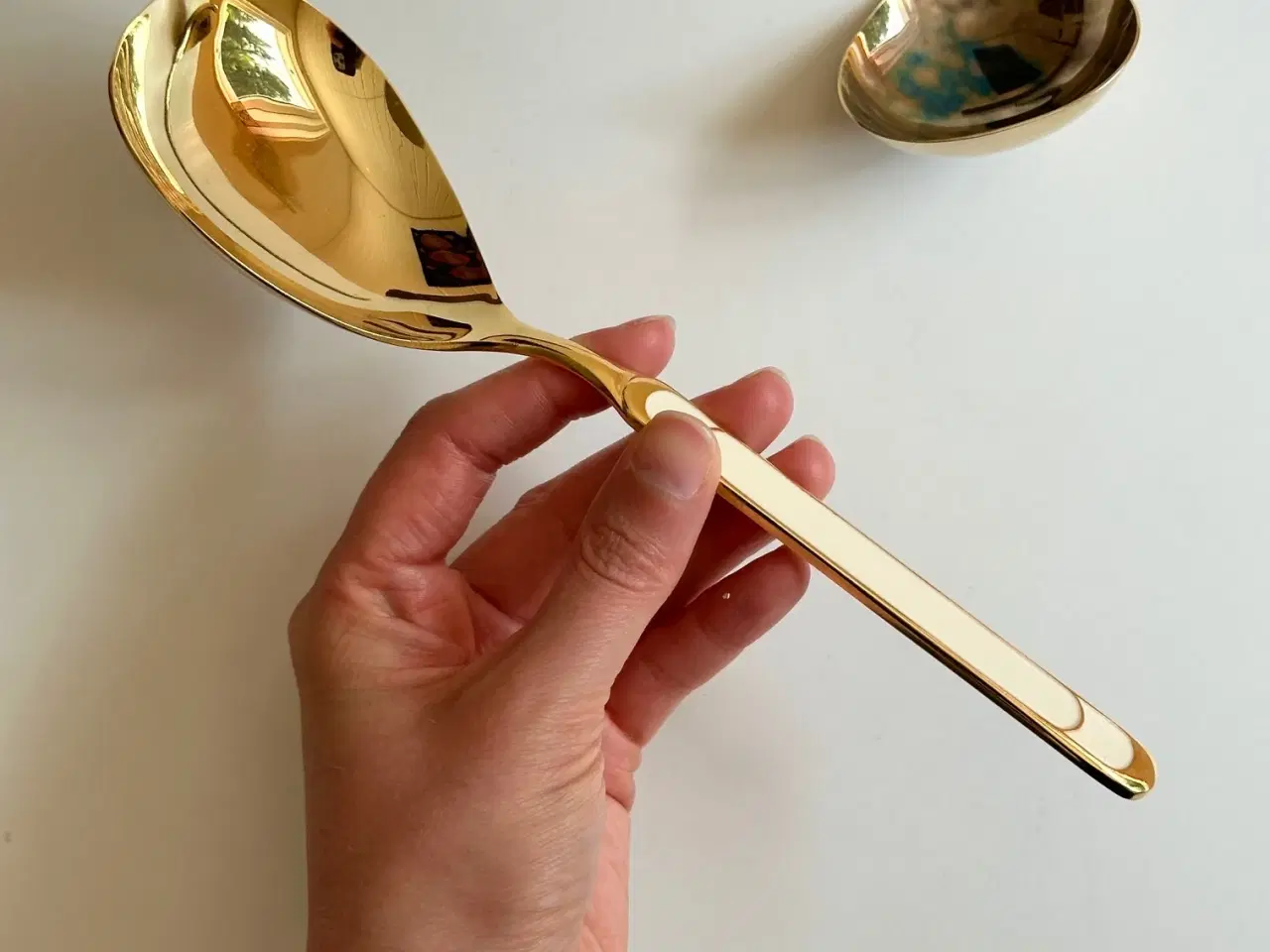 Billede 2 - Serveringssæt, guldbelagt