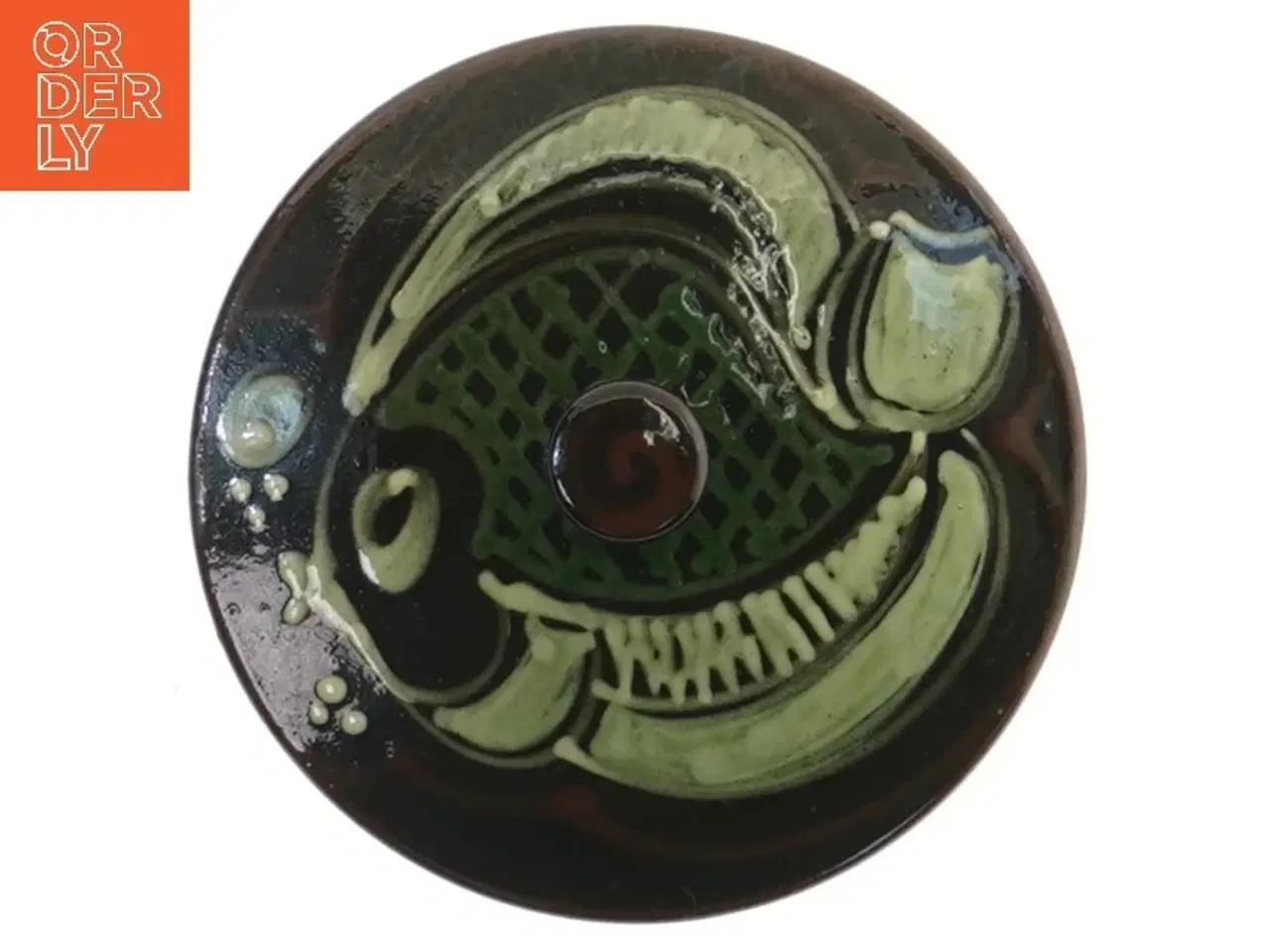 Billede 1 - Keramisk låg med fiskemotiv (str. 14,5 cm)