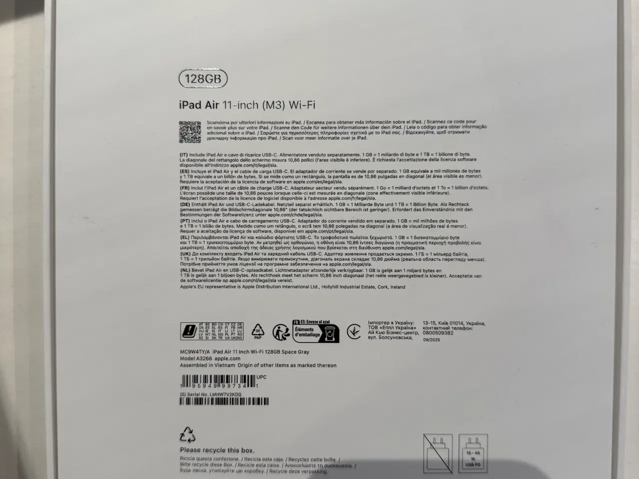 Billede 2 - Apple 11-inch iPad Air M3 Wi-Fi 11" 128GB 8GB Grå 