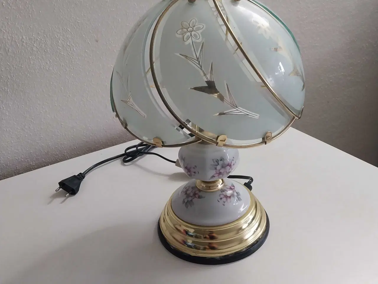 Billede 1 - Bordlampe glaslampe retro