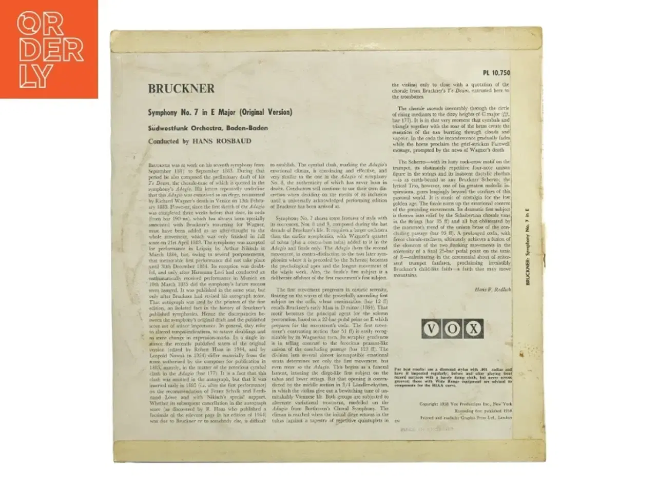 Billede 2 - Bruckner Symphony No. 7 (LP)
