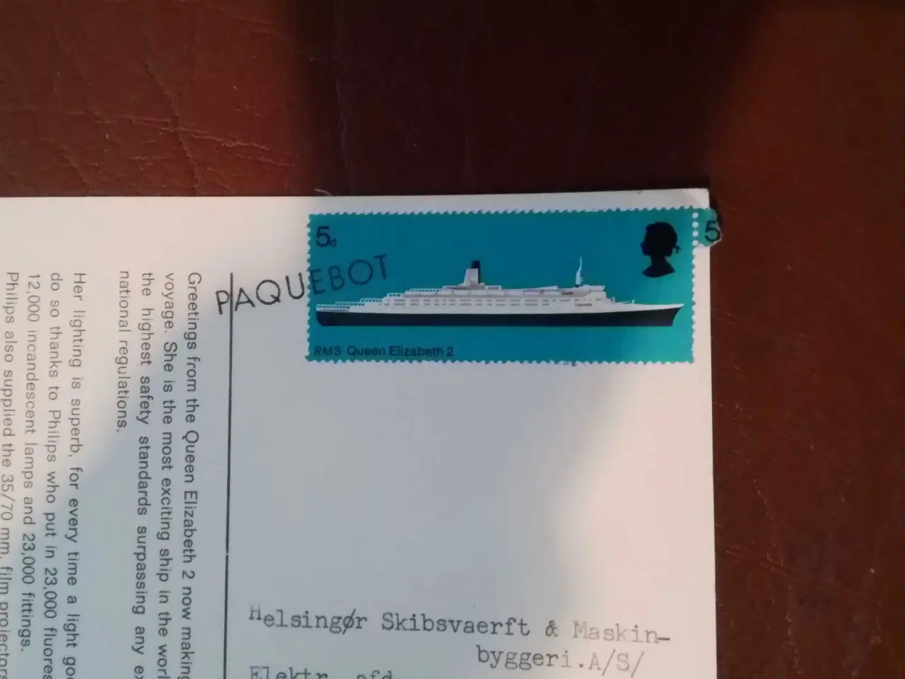 Billede 4 - Postkort, stemplet på Queen Elizabeth 2