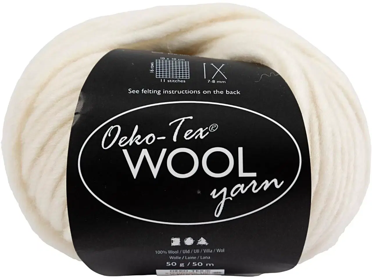 Billede 1 - Uldgarn, L: 50 M, off white, 50g/ 1 ngl.