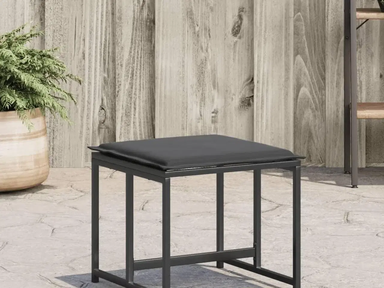 Billede 1 - Haveskamler 4 stk. med hynder stål og textilene sort