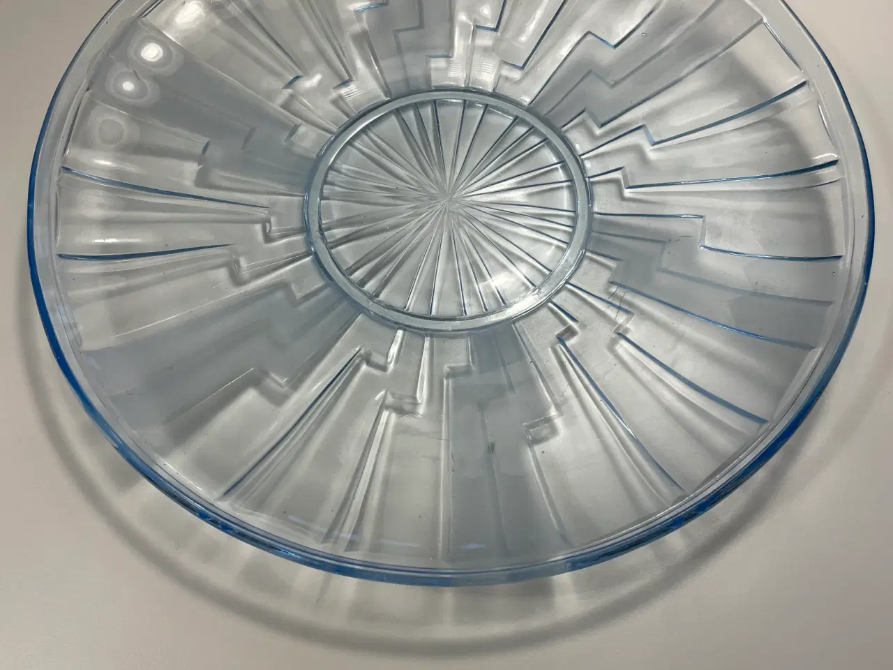 Billede 1 - Blåt glas fad 