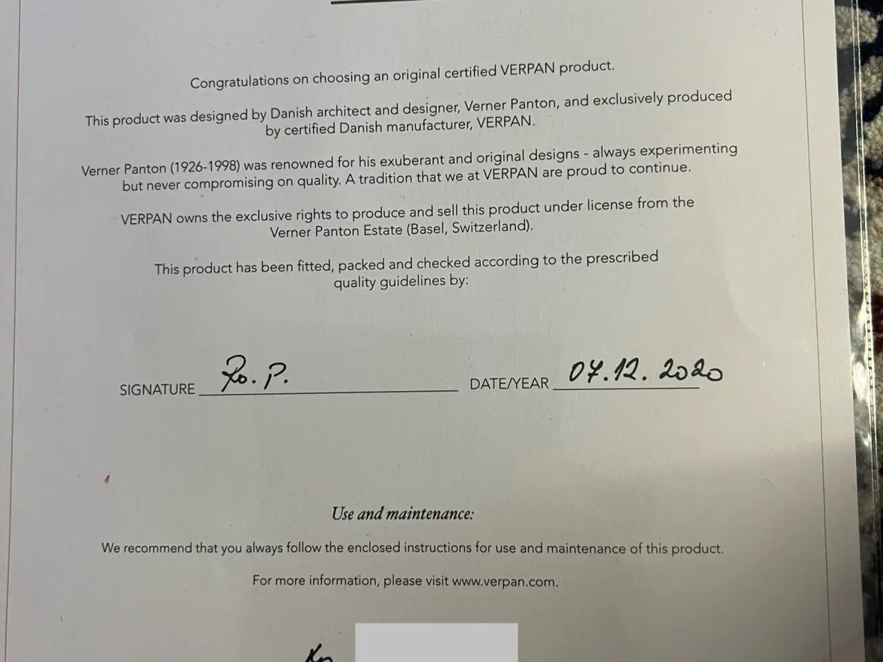Billede 5 - VP Globe lampe – som ny med certifikat