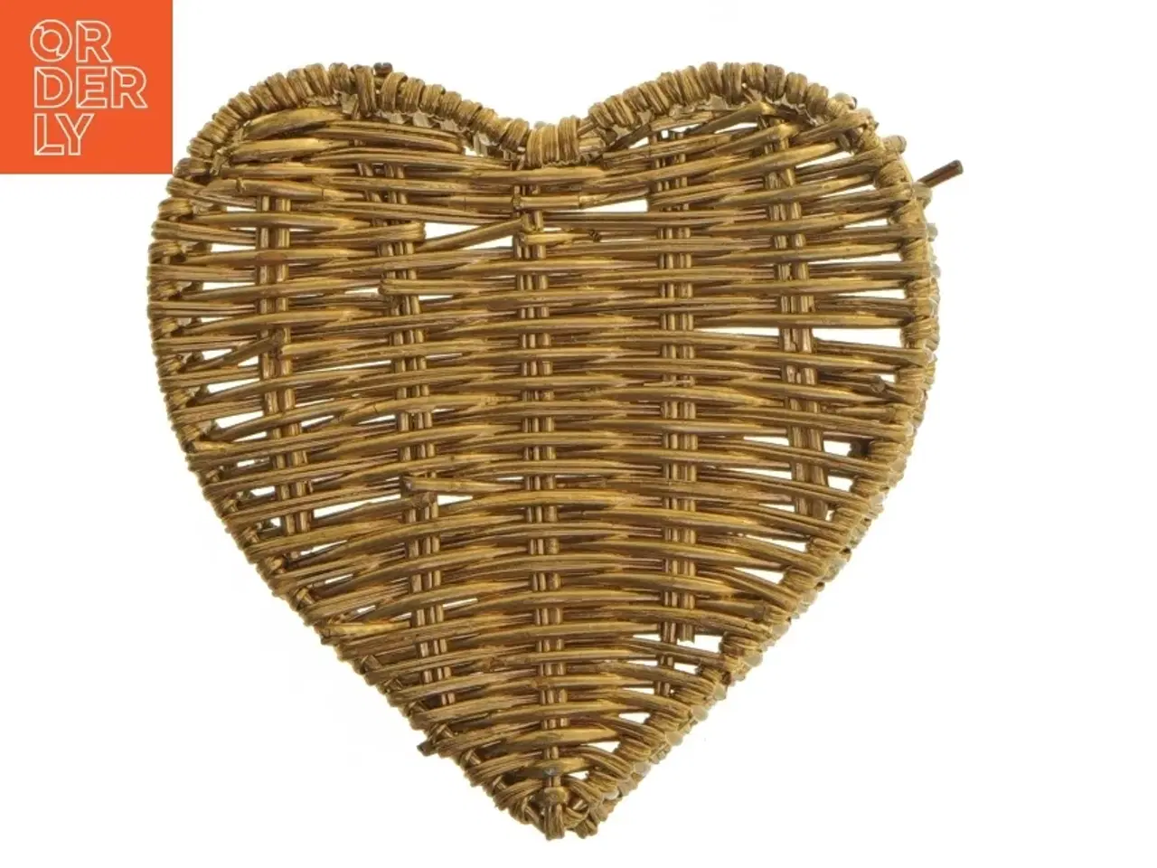 Billede 3 - Flettet Guld hjerte kurv (str. 15,5 cm)