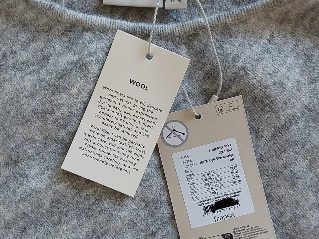 Billede 2 - Fransa Poncho One size Grå meleret