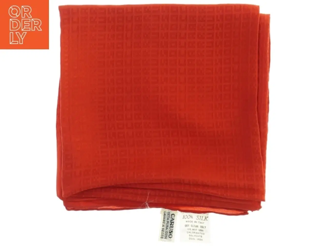 Billede 1 - Orange silketørklæde fra Caruso (str. 75 x 75 cm)