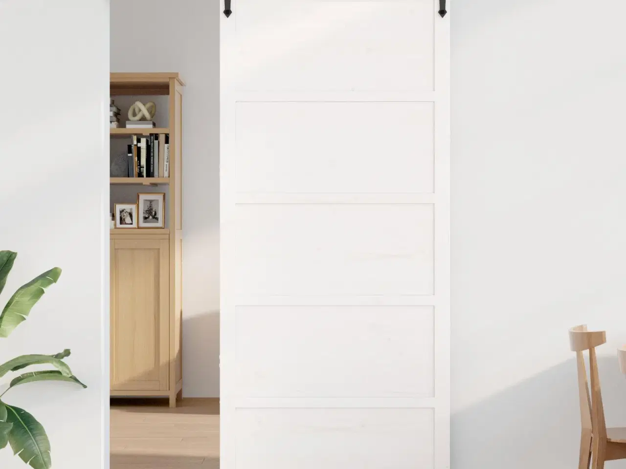 Billede 3 - Ladeport Hvid 90 x 208 cm Massivt fyrretræ