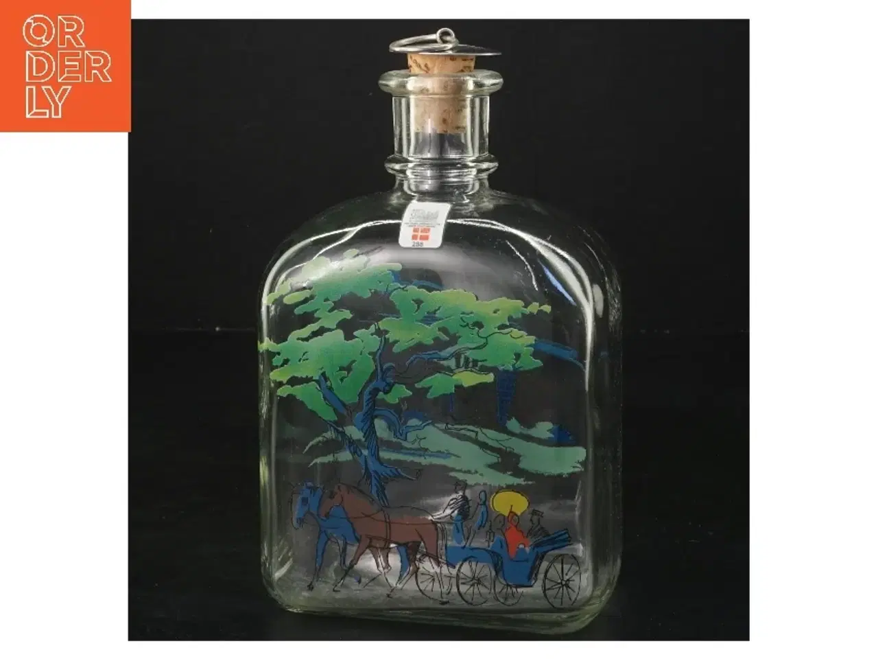 Billede 1 - Dekorativ flaske med prop fra Holmegaard (str. 17,5 cm)